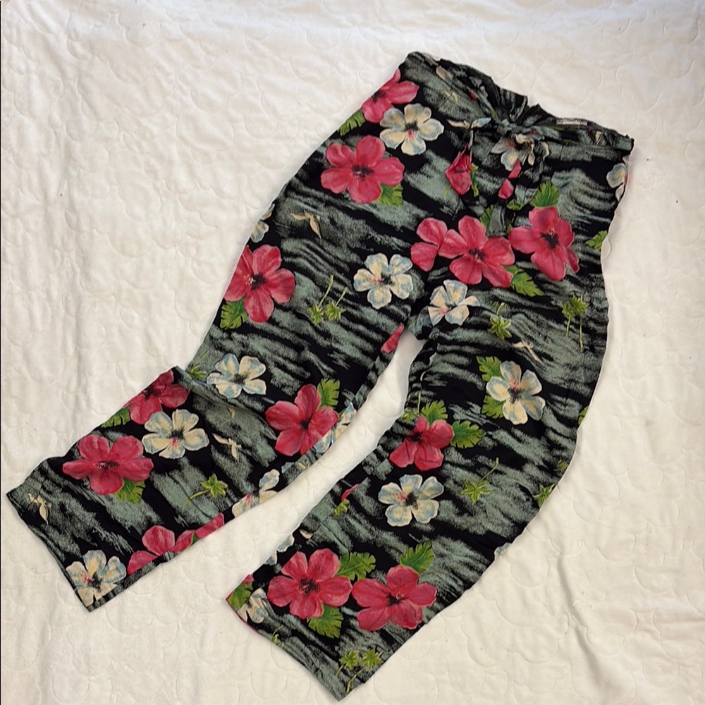 Vintage tropical flowy pants